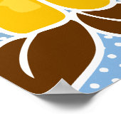 Summer Blooming Yellow Hibiskus Butterfly Blue Sky Poster (Ecke)