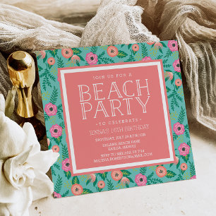Summer Blooms Beach Party Einladung