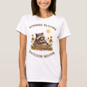 Summer Blooms Raccoon Moods T-Shirt (Vorderseite)