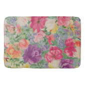 Summer Blooms Watercolor Blume Collage Badematte (Vorderseite)