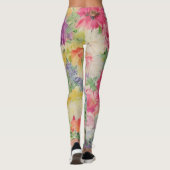 Summer Blooms Watercolor Blume Collage Leggings (Rückseite)
