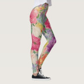Summer Blooms Watercolor Blume Collage Leggings (Rechts)