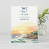 Summer Blue Beach Brautparty Einladung (Stehend Vorderseite)