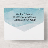 Summer Blue Beach Hochzeit All In One Einladung (Rückseite)