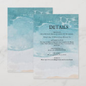 Summer Blue Beach Hochzeit Begleitkarte (Vorne/Hinten)