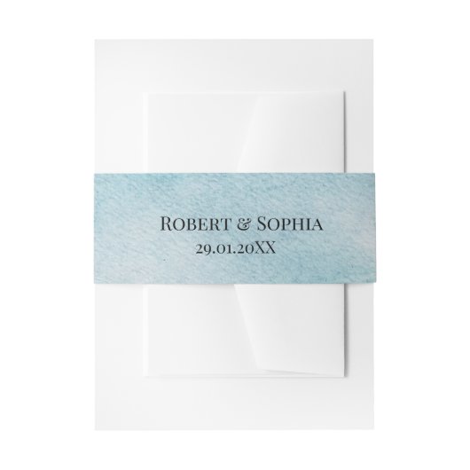 Summer Blue Beach Hochzeit Einladungsbanderole (Vorderseite Beispiel)