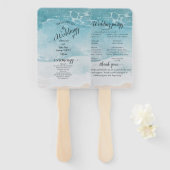 Summer Blue Beach Hochzeit Fächer (Vorne und Hinten)