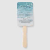 Summer Blue Beach Hochzeit Fächer (Rückseite)