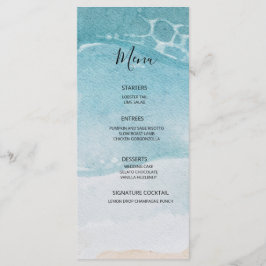Summer Blue Beach Hochzeit Menükarte
