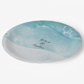 Summer Blue Beach Hochzeit Pappteller (Schrägansicht)