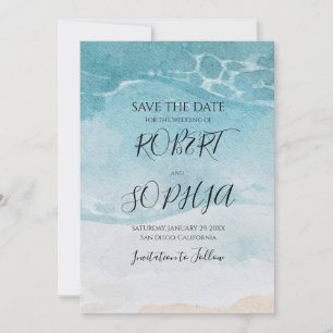 Summer Blue Beach Hochzeit Save The Date