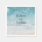 Summer Blue Beach Hochzeit Serviette (Vorderseite)