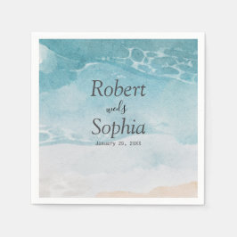 Summer Blue Beach Hochzeit Serviette