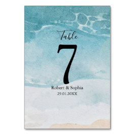 Summer Blue Beach Hochzeit Tischnummer