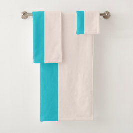 Summer Blue Beach Vibe Colorblock Badhandtuch Set