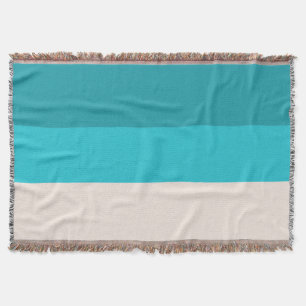 Summer Blue Beach Vibe Horizontal Streifen Decke