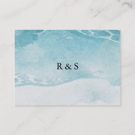 Summer Blue Beach Wedding QR Code Begleitkarte (Rückseite)