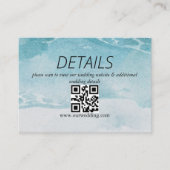 Summer Blue Beach Wedding QR Code Begleitkarte (Vorderseite)