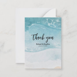 Summer Blue Beach Wedding Vielen Dank Mitteilungskarte