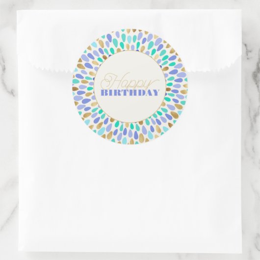 Summer Blue Blume Burst Runder Aufkleber (Tasche)