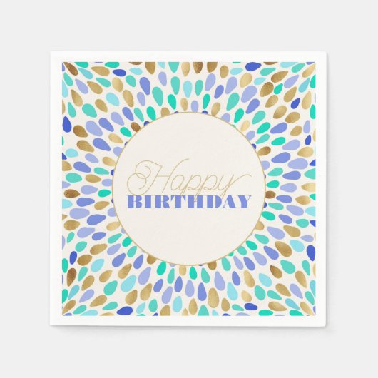 Summer Blue Blume Burst Serviette (Vorderseite)