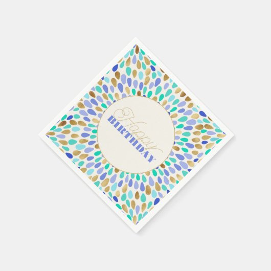 Summer Blue Blume Burst Serviette (Ecke)