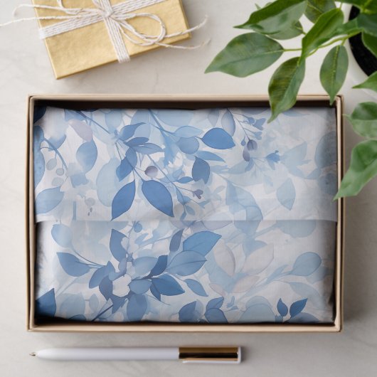 Summer Blue Botanical Seidenpapier