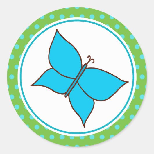 Summer Blue Butterfly Party Stickers (Vorderseite)