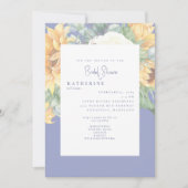 Summer Blue Elegante Sonnenblume Brautparty Einladung (Vorderseite)