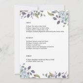 Summer Blue Floral Bachelorette Wochenende Einladung (Rückseite)