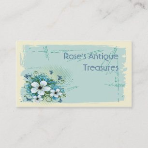 Summer Blue Floral & Butterfells Feminine Visitenkarte