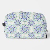 Summer Blue Gold Heart Mandala Waschbeutel (Vorderseite)