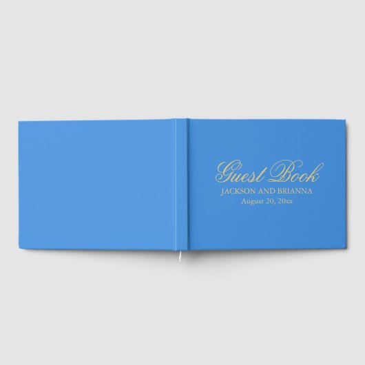 Summer Blue & Gold Personalisierte Wedding Guest B Gästebuch (Voll)