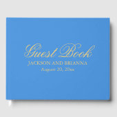 Summer Blue & Gold Personalisierte Wedding Guest B Gästebuch (Vorderseite)