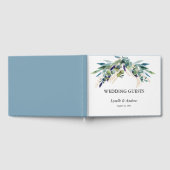Summer Blue Green Watercolor Blumenhochzeit Gästebuch (Voll)