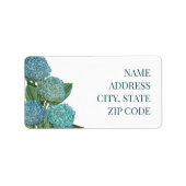 Summer Blue Hydrangea Bouquet Adressaufkleber (Vorne)
