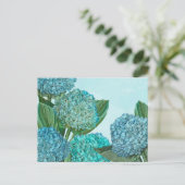Summer Blue Hydrangea Bouquet Postkarte (Stehend Vorderseite)
