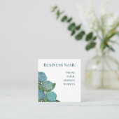 Summer Blue Hydrangea Bouquet Quadratische Visitenkarte (Stehend Vorderseite)