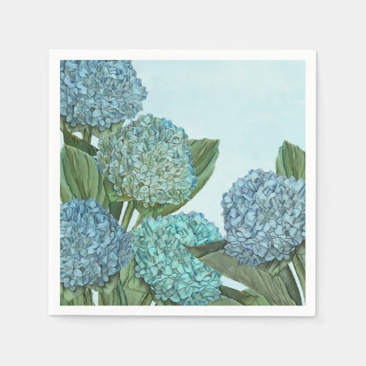 Summer Blue Hydrangea Bouquet Serviette (Vorderseite)