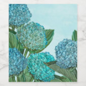 Summer Blue Hydrangea Bouquet Weinetikett (Einzelnes Label)