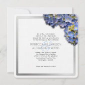 Summer Blue Hydrangea Square Hochzeitseinladungen Einladung (Vorderseite)