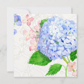 Summer Blue Hydrangea Wasserfarbe Paare Dusche Einladung (Rückseite)