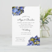 Summer Blue Modern Wedding Einladung (Stehend Vorderseite)
