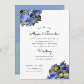 Summer Blue Modern Wedding Einladung (Vorne/Hinten)