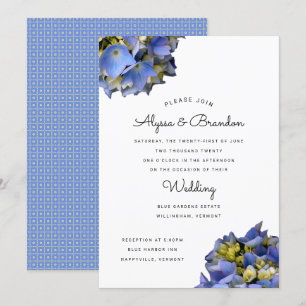 Summer Blue Modern Wedding Einladung