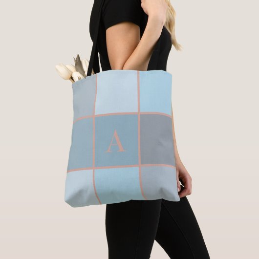 Summer Blue Monogram Geometric Tasche (Von Nahem)