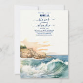 Summer Blue Ocean Beach Brautparty Einladung (Vorderseite)