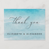 Summer Blue Ocean Beach Hochzeit Danke Karte (Vorderseite)