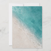 Summer Blue Ocean Beach Hochzeit Einladung (Rückseite)