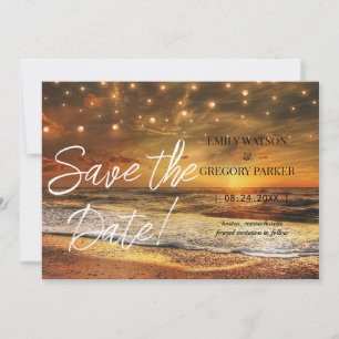 Summer Blue Ocean Beach Hochzeitseinladungen Save The Date